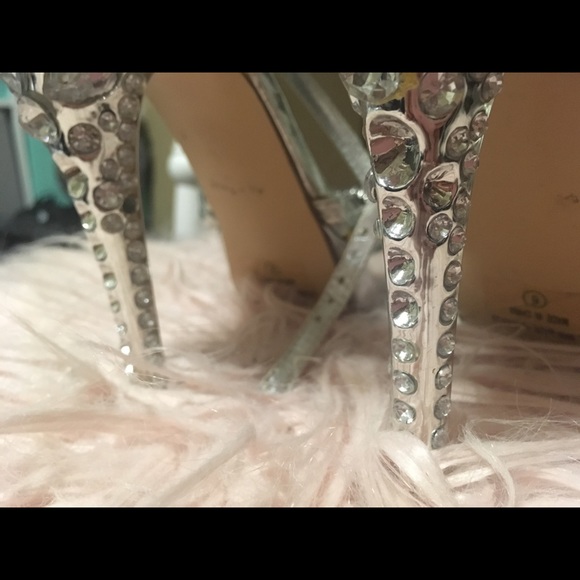 Silver Rhinestone High Heels - Picture 2 of 8